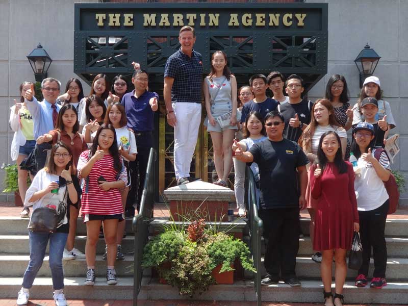 VCU Media and Culture Program students and instructors tour The Martin Agency, a global advertising agency based in Richmond virginia